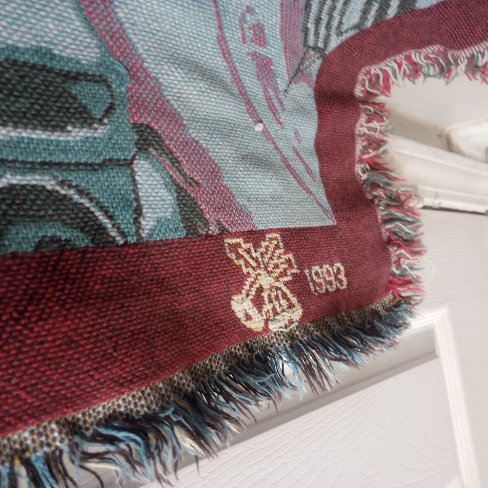 Goodwin Weavers Vintage 1993 It's A Wonderful Life Tapestry Blanket